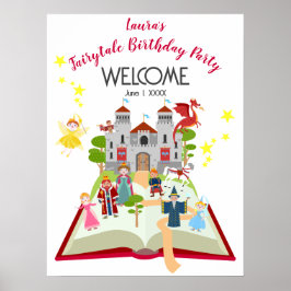 Fairytale Stories Girl Födelsedagsfest Poster