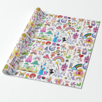 Fairytale Storybook Wrapping Papper Boutique Gift Presentpapper
