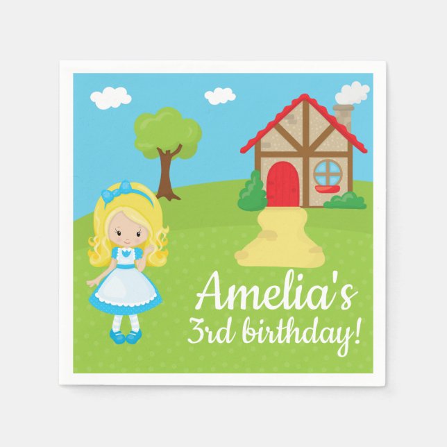 Fairytale Storytime Goldilock och tre päron Pappersservett (Framsidan)