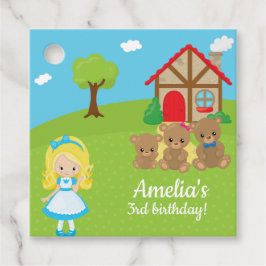 Fairytale Storytime Goldilocks och Three Bears Gåvor Etiketter