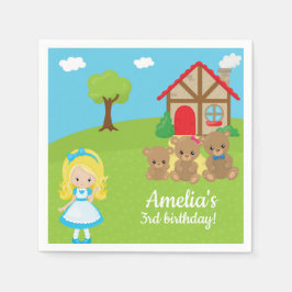 Fairytale Storytime Goldilocks Three Bears Napkin Pappersservett
