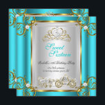 Fairytale Sweet 16 16th Birthday Turquise Teal 2 Inbjudningar<br><div class="desc">Turquise Teal Blue Aqua, Magic Princess Sweet 16, Sweet sixteen 16:e Födelsedagsfesten. Guld och Silver Vita Blommigten Silver Tiara Silver Vita Snöre ram. Med Fairytale häst och vagn. Party Princess Party för kvinnor eller en flicka. Formell Använda för inbjudan till varje händelse Anpassa för att lägga till information. Tillfällen Fabulous...</div>