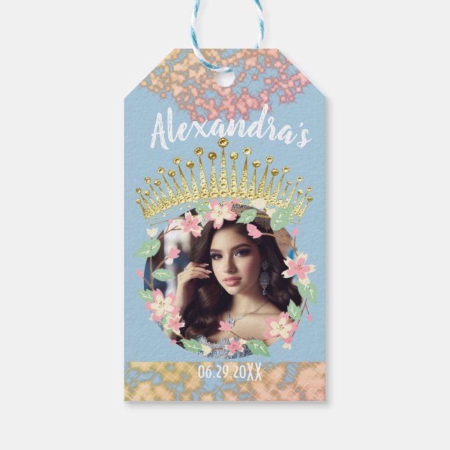 Fairytale Sweet sixteen Princess Photo Tack Presentetikett (Baksidan)