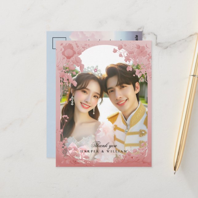Fairytale tack för att du fotograferat bröllop-vyk vykort (Fram/Back In Situ)