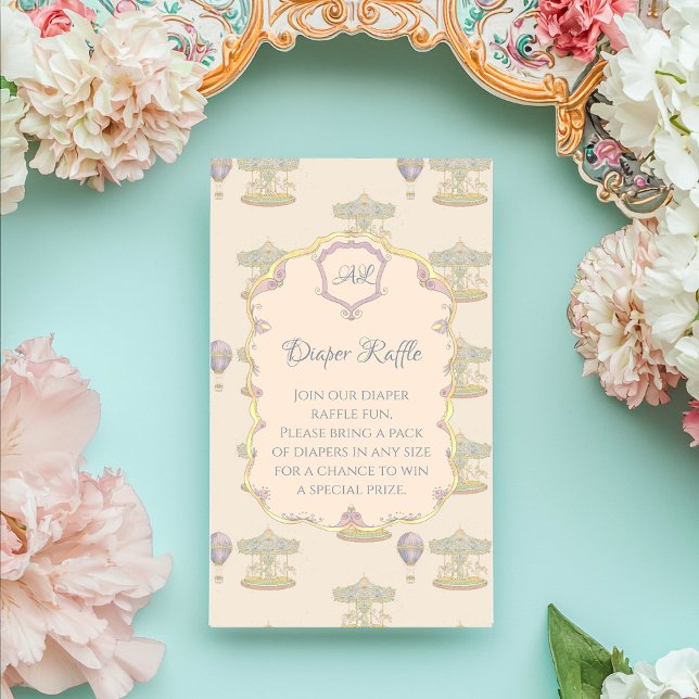 Fairytale Vintage Amusement Park Baby Shower Tilläggskort (Skapare uppladdad)