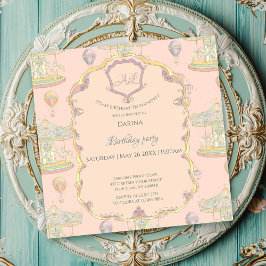 Fairytale Vintage Amusement Park Birthday Inbjudningar