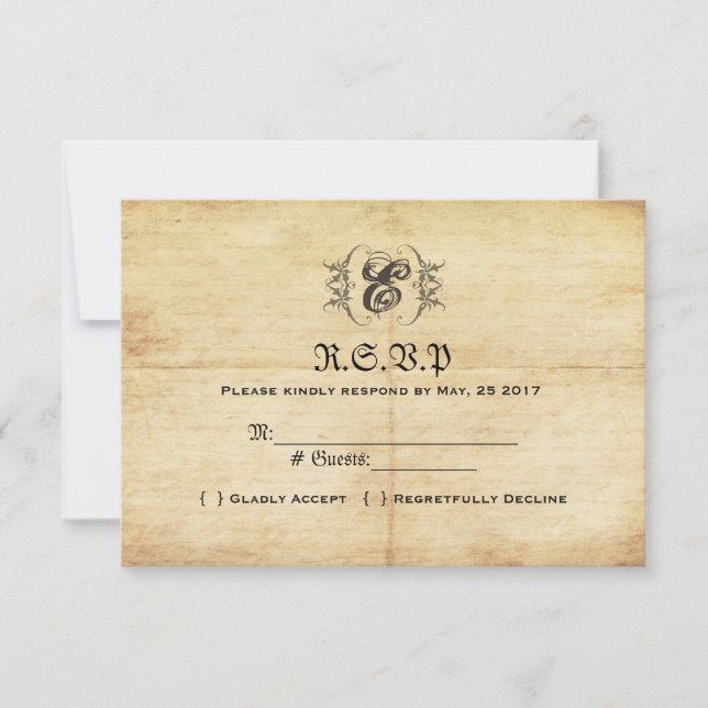 Fairytale Vintage bröllop OSA kort (Framsida)