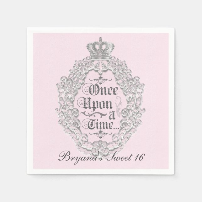 Fairytale Vintage Gång på Princess Party Napkins Pappersservett (Framsidan)