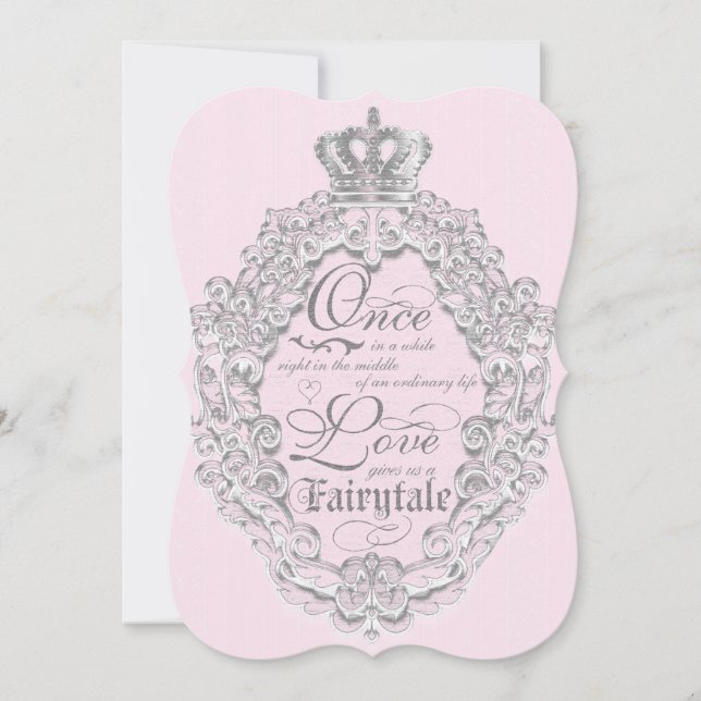 Fairytale Vintage Storybook bröllopsinbjudan Inbjudningar (Framsida)