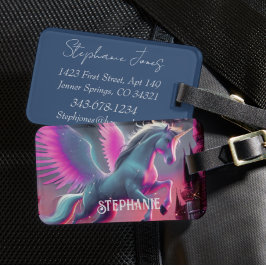 Fairytale Watercolor Unicorn Pegacorn ryggsäck Bagagebricka