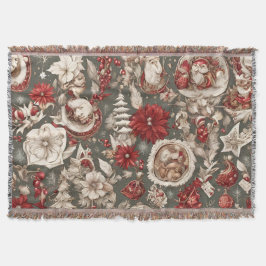 fairytale whimsical Christmas decorations, flowers Filt