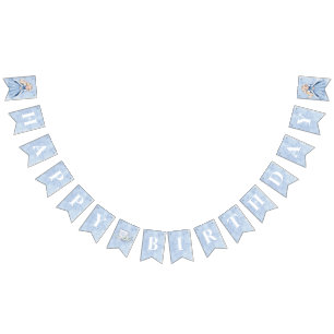 Fairytale Winter Snö Princess Birthday   Blonde Vimplar