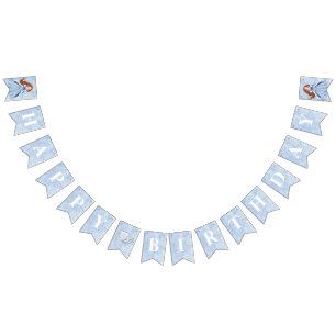 Fairytale Winter Snö Princess Birthday   Red Hair Vimplar