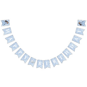 Fairytale Winter Snö Princess Birthday Vimplar