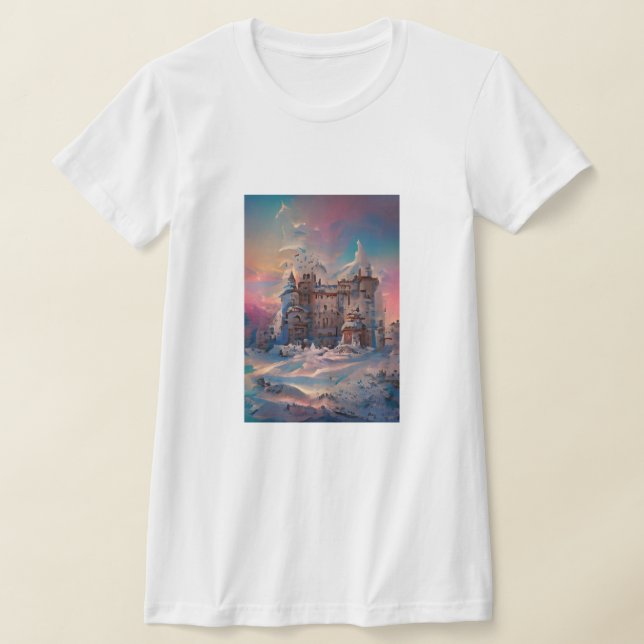Fairytale World, Winter Castle, Snö Castle, Gift T Shirt (Laydown)