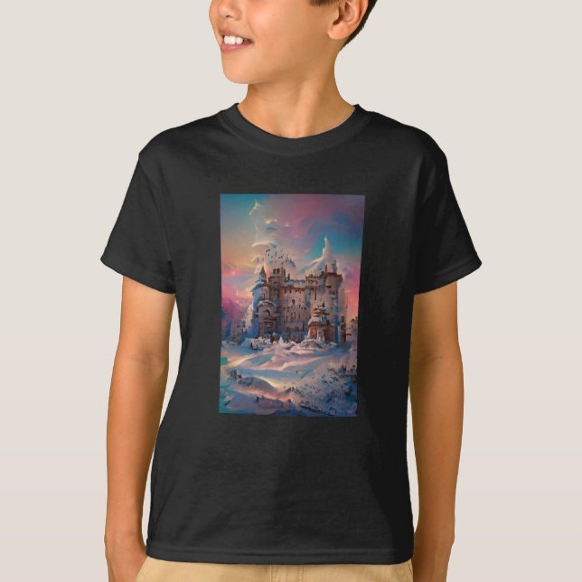 Fairytale World, Winter Castle, Snö Castle, Gift T Shirt (Framsida)