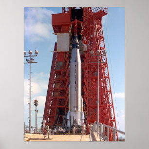 Faith 7 (Mercury Atlas 9) på lanseringspadden Poster