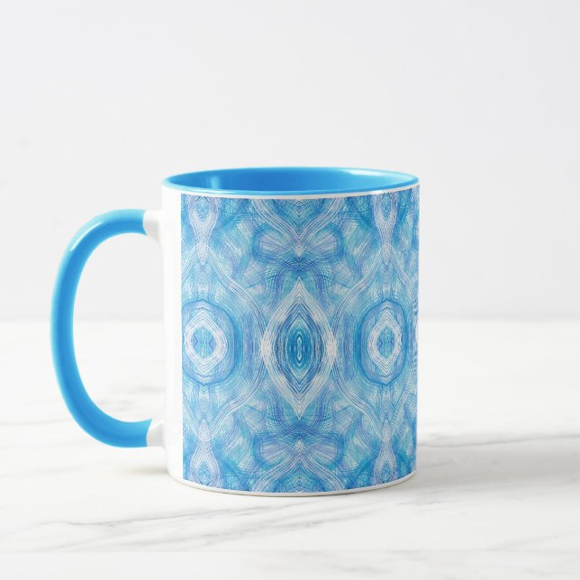 Faith Abstract Light Blue Watercolor Art Mugg (Vänster)