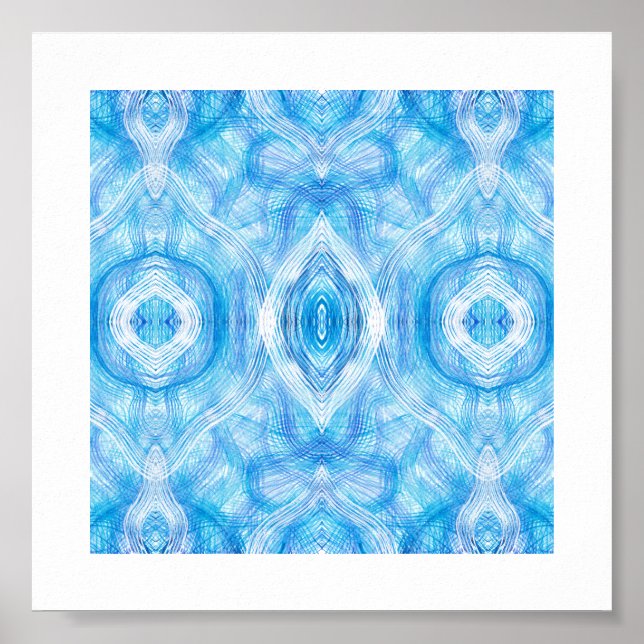 Faith Abstract Light Blue White Watercolor Art Poster (Framsidan)