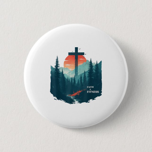 Faith &amp; Fitness Christian - Workout Motivation Knapp (Framsida)