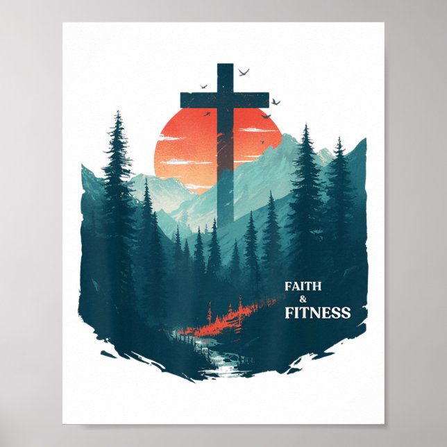 Faith &amp; Fitness Christian - Workout Motivation Poster (Framsidan)