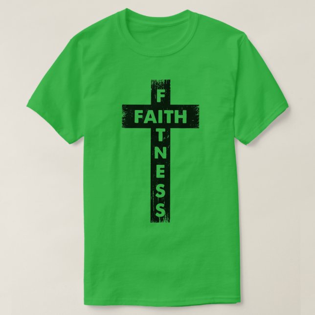 Faith and Fitness Heliga Kor Christian Weightlifte T Shirt (Design framsida)