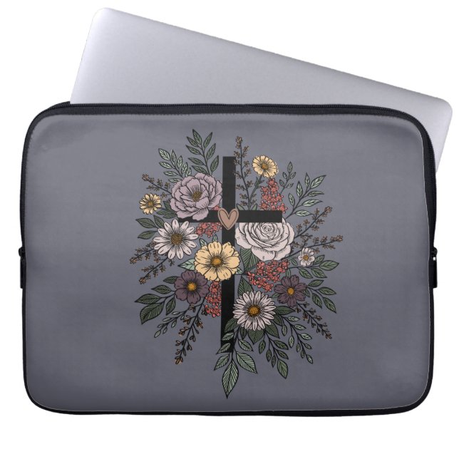 Faith and Flowers Laptop Fodral (Framsidan)