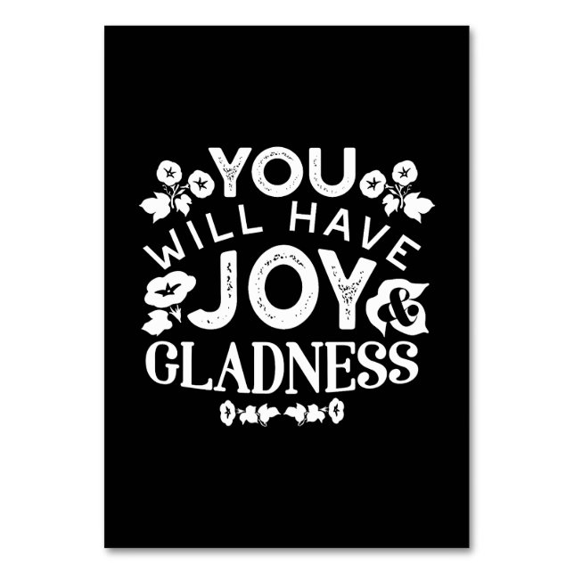 Faith and Happiness – Joy and Gladness Quotes Bordsnummer (Framsidan)