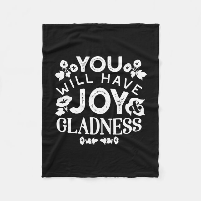 Faith and Happiness – Joy and Gladness Quotes Fleecefilt (Framsidan)
