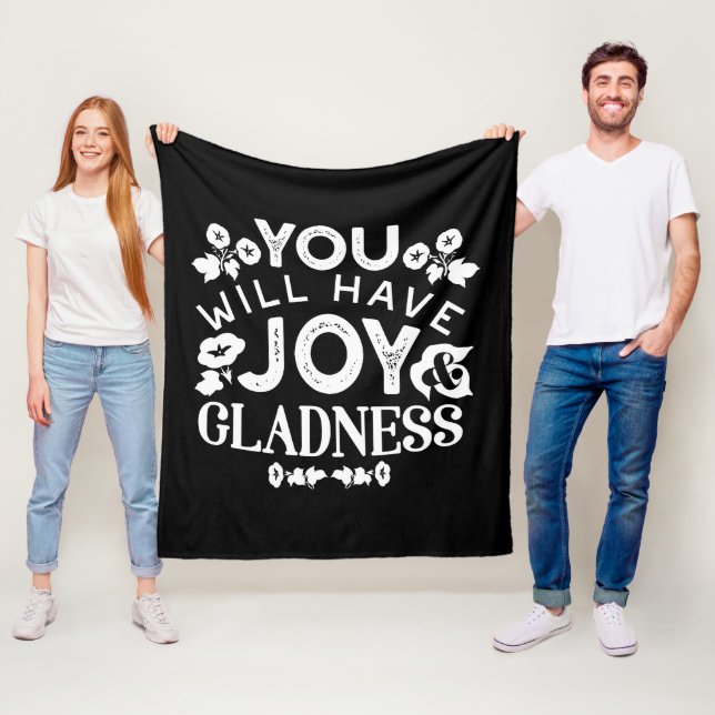 Faith and Happiness – Joy and Gladness Quotes Fleecefilt (På plats)