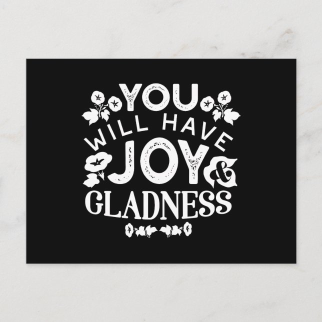 Faith and Happiness – Joy and Gladness Quotes Helg Vykort (Framsida)