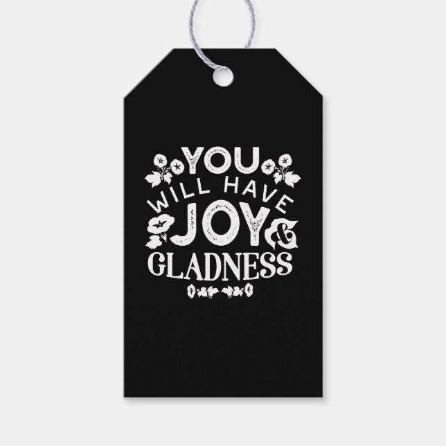 Faith and Happiness – Joy and Gladness Quotes Presentetikett (Framsidan)