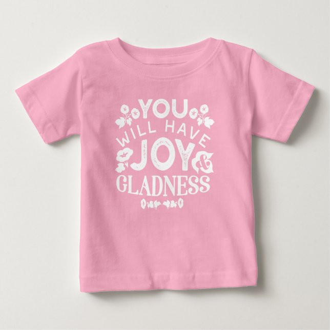 Faith and Happiness – Joy and Gladness Quotes T Shirt (Framsida)