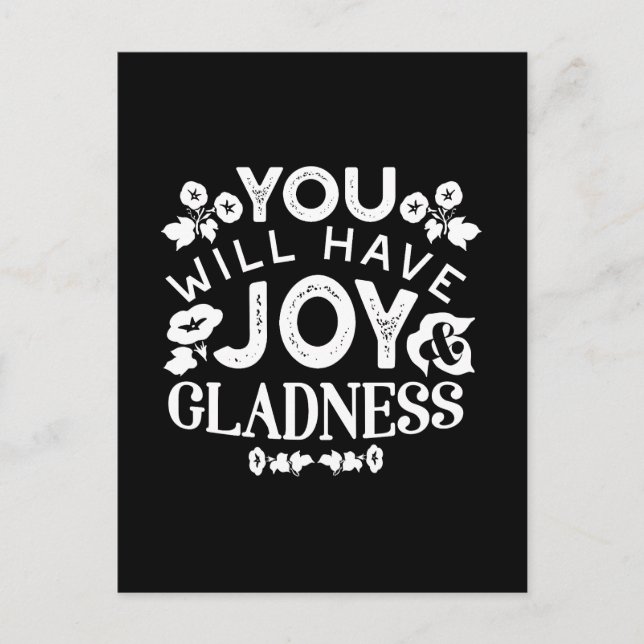 Faith and Happiness – Joy and Gladness Quotes Vykort (Framsida)