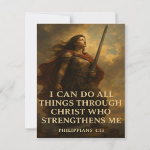 Faith and Strength Helgdag Card Julkort