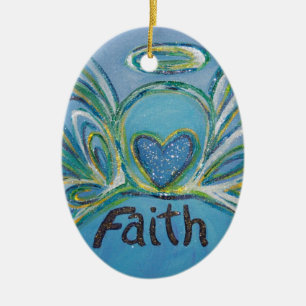 Faith Angel Ord Art Gift Helgdag Ornament