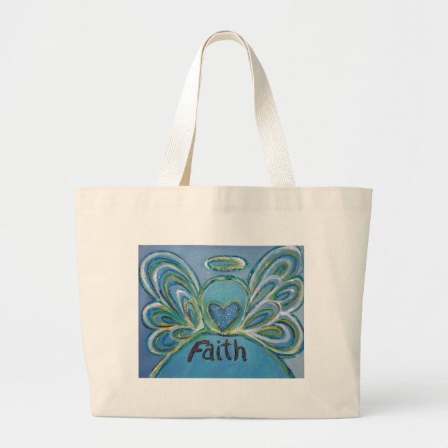 Faith Angel Ord Art Tote Bag Jumbo Tygkasse (Framsidan)