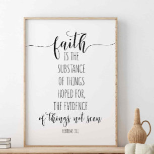Faith är ämnet, hebrews 11:1 poster
