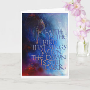 "Faith är fågeln som sjungor," 5" x 7", Fet Kort