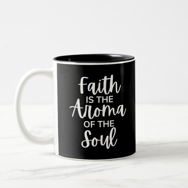 Faith är Souls aroma Två-Tonad Mugg (Vänster)