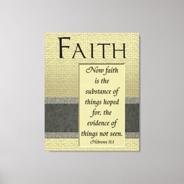 Faith är substansens wrapped Canvas (Framsida)