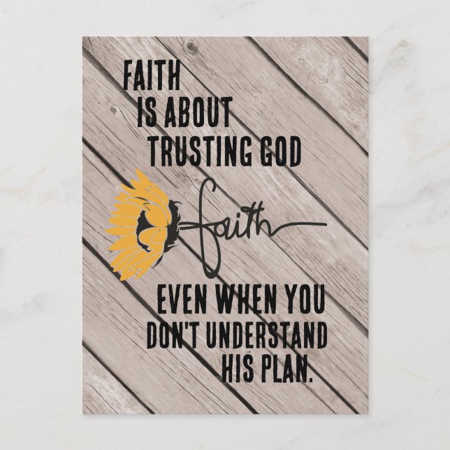 Faith är Trust Gud Quote Vykort (Framsida)