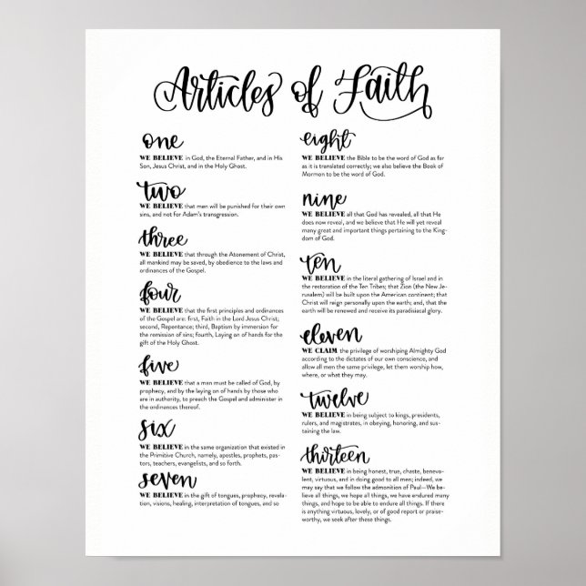 Faith-artiklar Poster (Framsidan)