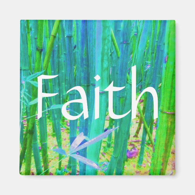 Faith Bamboo Blue och Grönt Magnet (Framsidan)