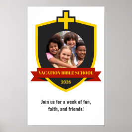 Faith Banner Christian Shield with Cross VBS 2026 Poster