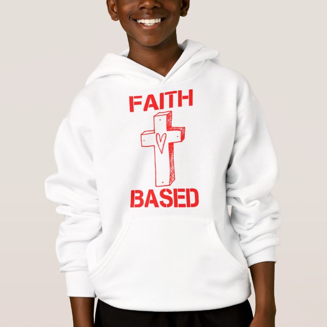 Faith Based Kor and Heart Boy's T Shirt (Framsida)