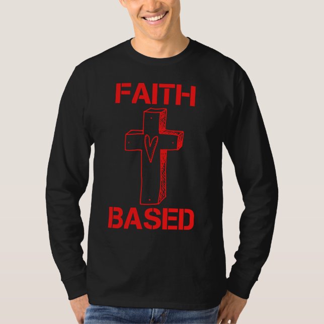 Faith Based Kor and Heart Manar Långärmad T Shirt (Framsida)