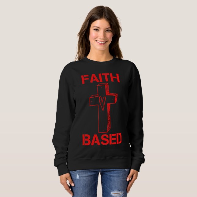 Faith Based Kor and Heart Women's T Shirt (Hel framsida)