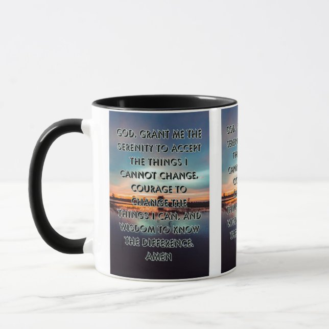 Faith-based Serenity Prayer Pic Two-Tone Mugg (Vänster)