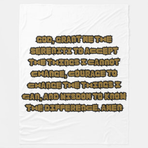 Faith Based Serenity Prayer Quote Fleecefilt